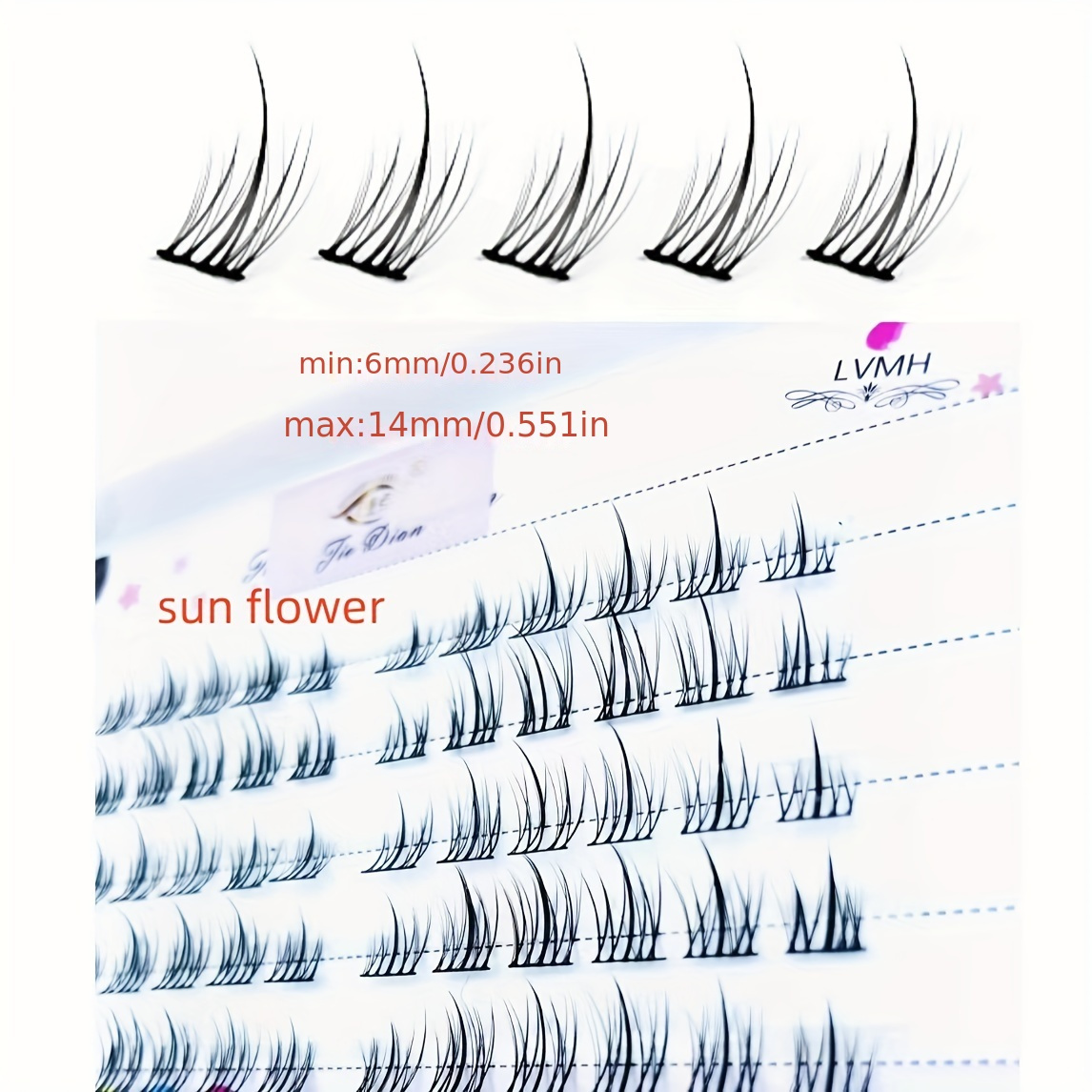 8 Rows Sunflower Style Cluster False Lashes 11mm