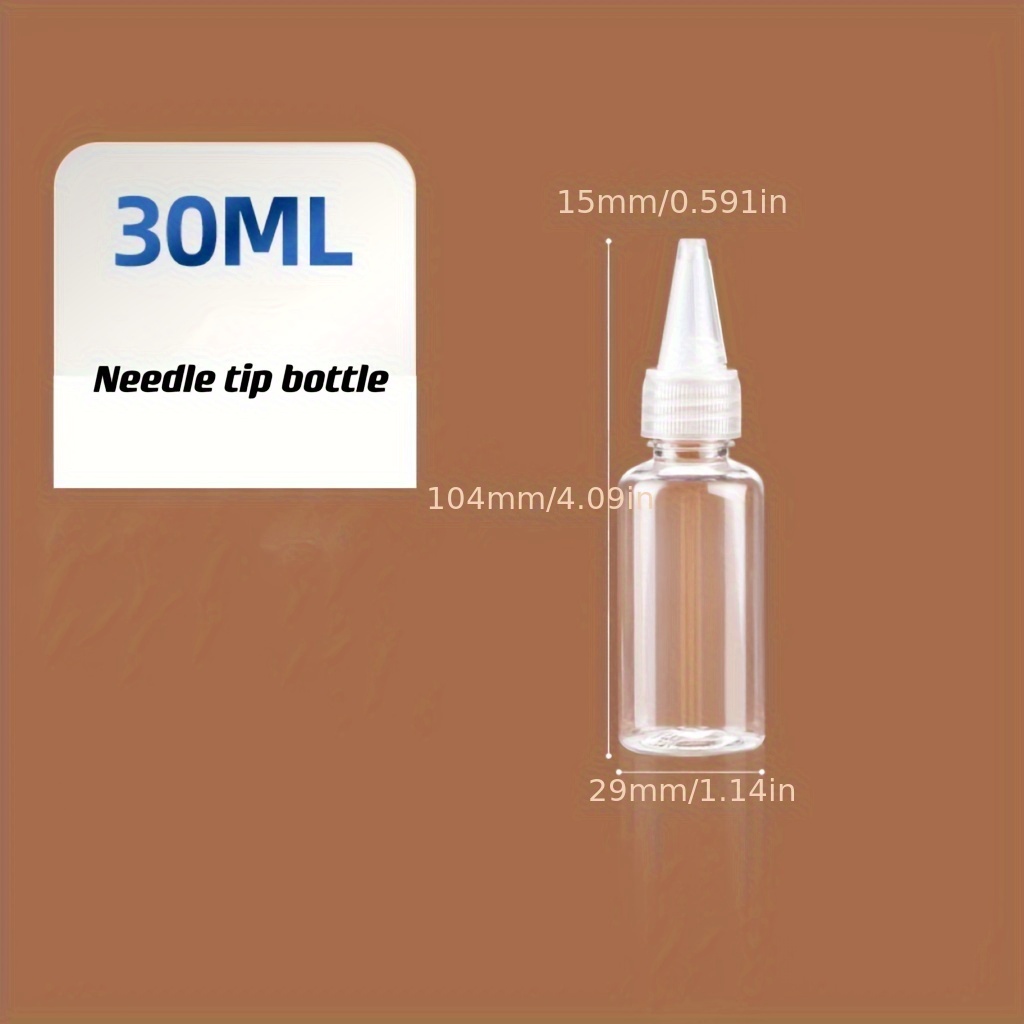 TEMU Paquete de 5 frascos contadores transparentes de 30/60/100/150 ml, dispensador de apretar, frascos de tinta, pintura, contenedores pequeños de