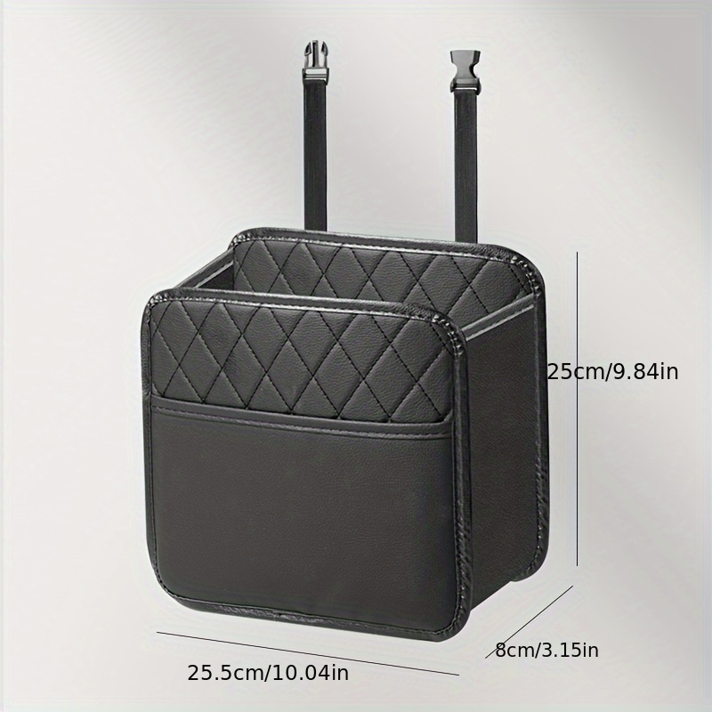 TEMU Pu Leather Car With Multi- Bag And Garbage Bin Functionality For Vehicle Interior Accessories