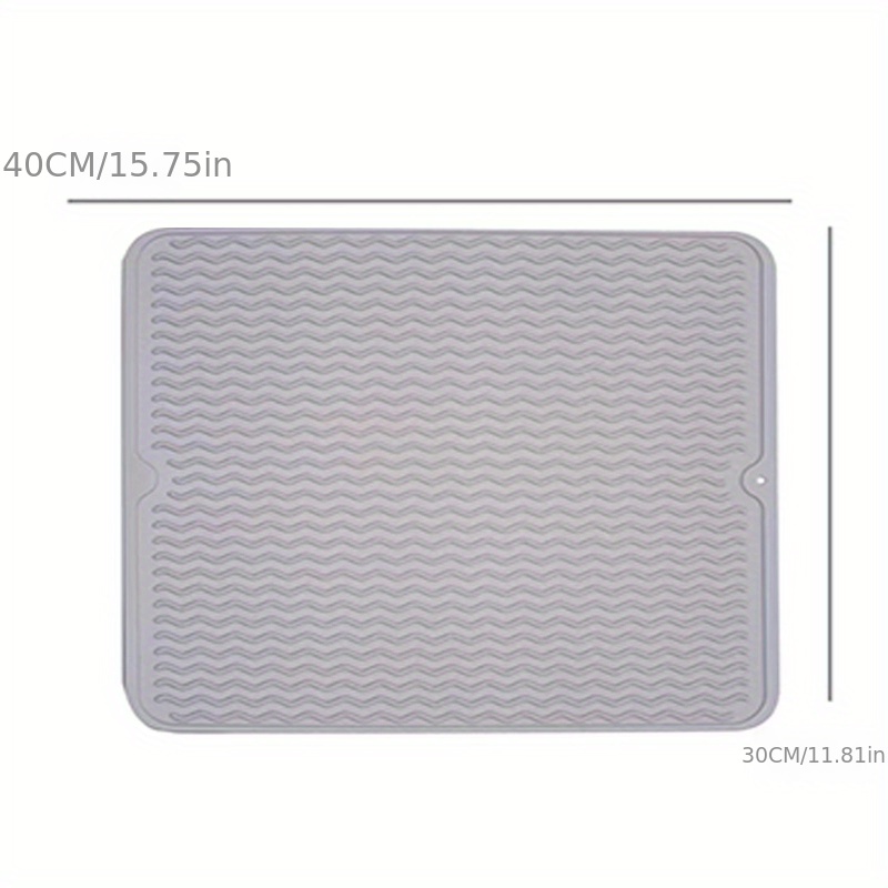 Silicone Dish Drying Mat, 40 x 30cm - Large Dish Drying Mat
