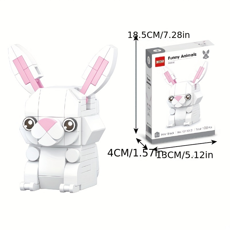 Easter Rabbit Self-locking Building Blocks