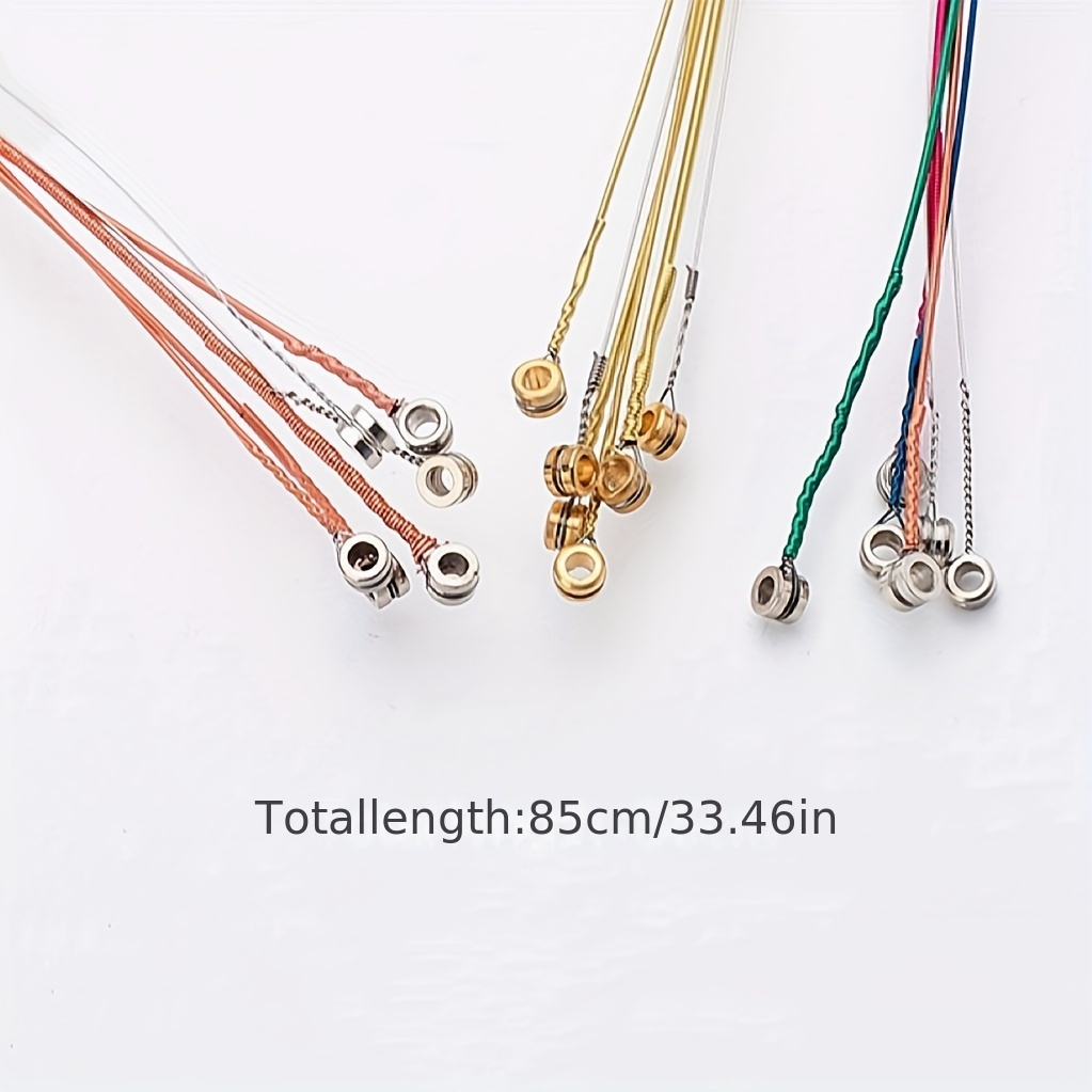 6 Set Corde Chitarra Acustica In Acciaio - Corde Colorate Per Chitarra Folk, Multicolore - Foto 2