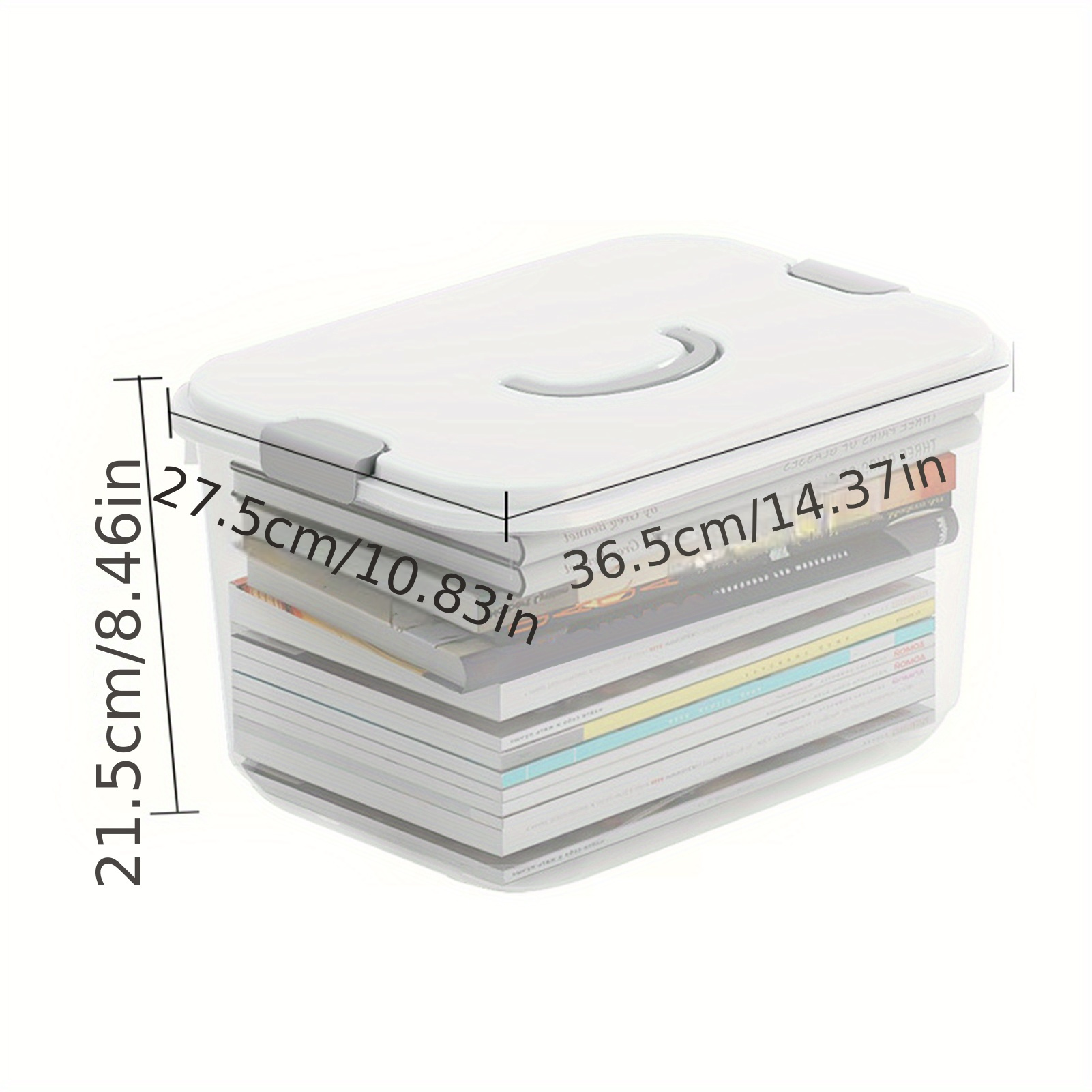 Storage Box with Detachable Lid, Transparent Handle, Multifunctional Plastic, Portable Clothes Toys Sorting Box, Household Supplies, Size: Small
