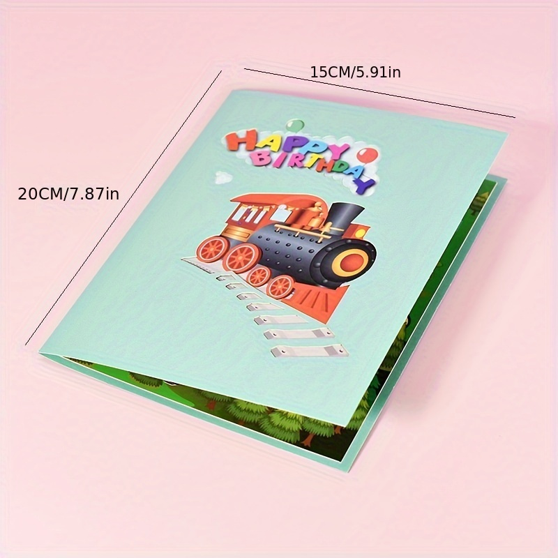 TAFACE 1 carte d'anniversaire pop-up avec 1 carte de vœux manuscrite rose,  carte de vœux colorée en 3D Happy Birthday 3D, convient pour la famille,  les amis, les collègues : : Fournitures