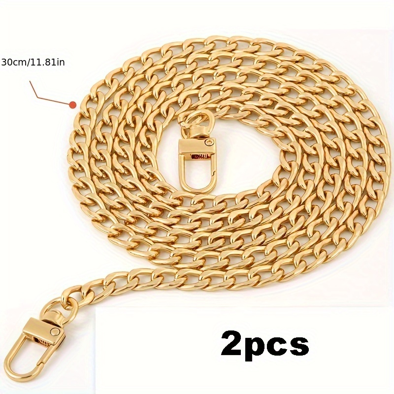 E-shop Goldene Geldbörsenkette, 2 Stück Crossbody Kettengürtel, Goldene Gürtelkette, Lange Kette Crossbody Taschenriemen, Geldbörse, Handtasche