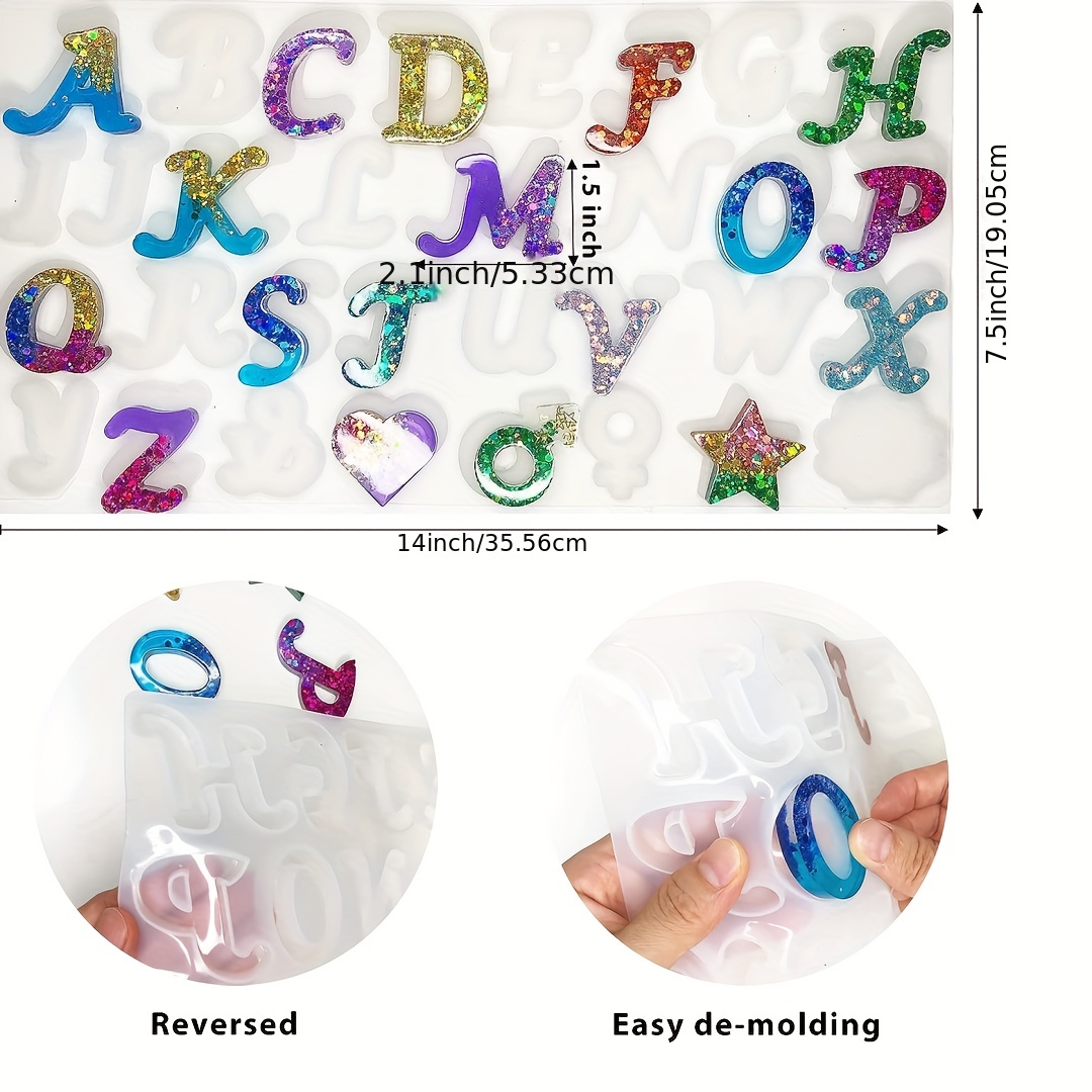 26 Pcs 5 Inch Letter Mold Letter Resin Mold Alphabet Resin Mold Jewelry  Resin Casting Molds