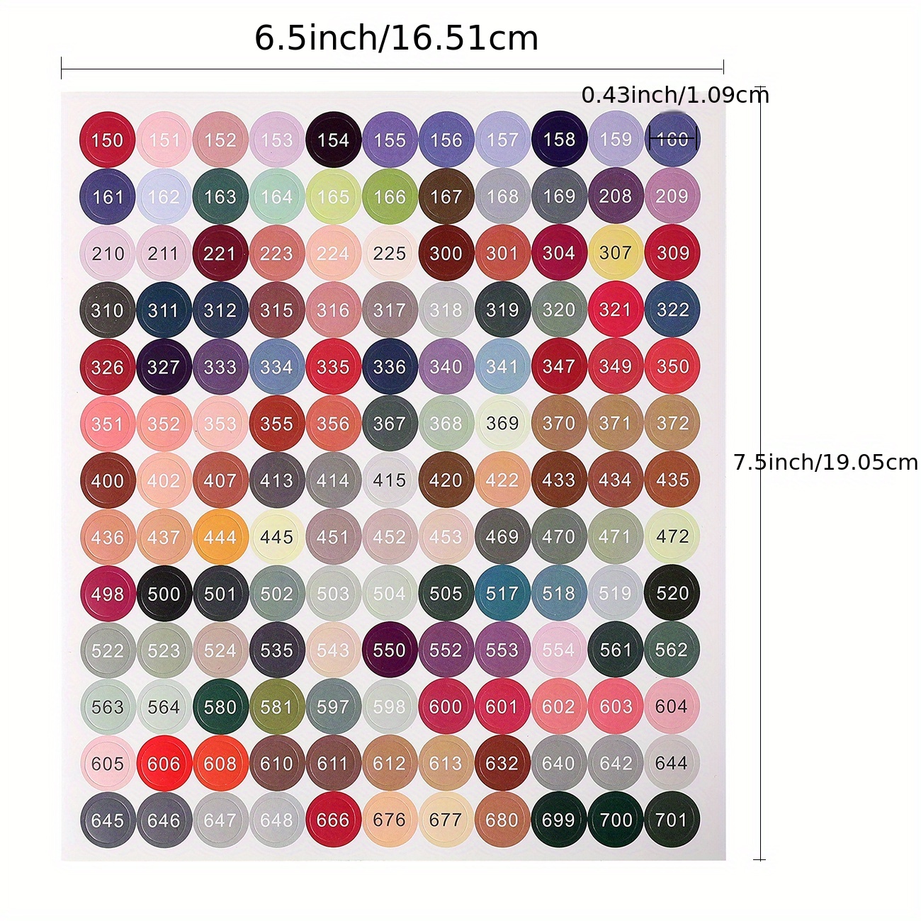  DANUDON 12 Sheet Color Number Stickers for Diamond Arts, 447  Diamond Dot Number Labels Painting Drills Gems Color Chart Sticker with  Numbers for Sorting Diamond : Office Products