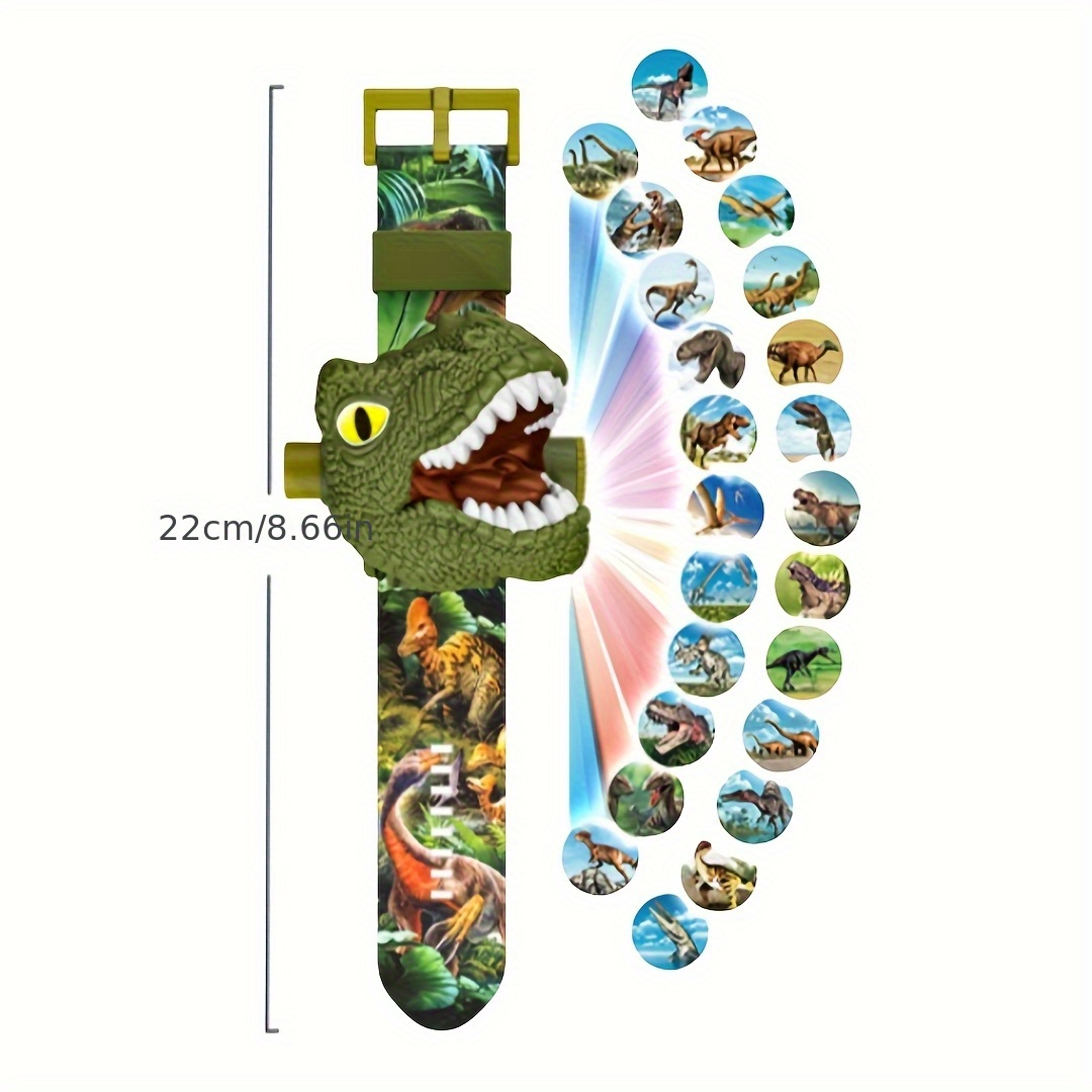 TEMU Dinosaur-themed Toy Projection Watches, Girls' Watches For Toddlers, Boys' Watches For Children, Can Project Dinosaur Patterns, Children's