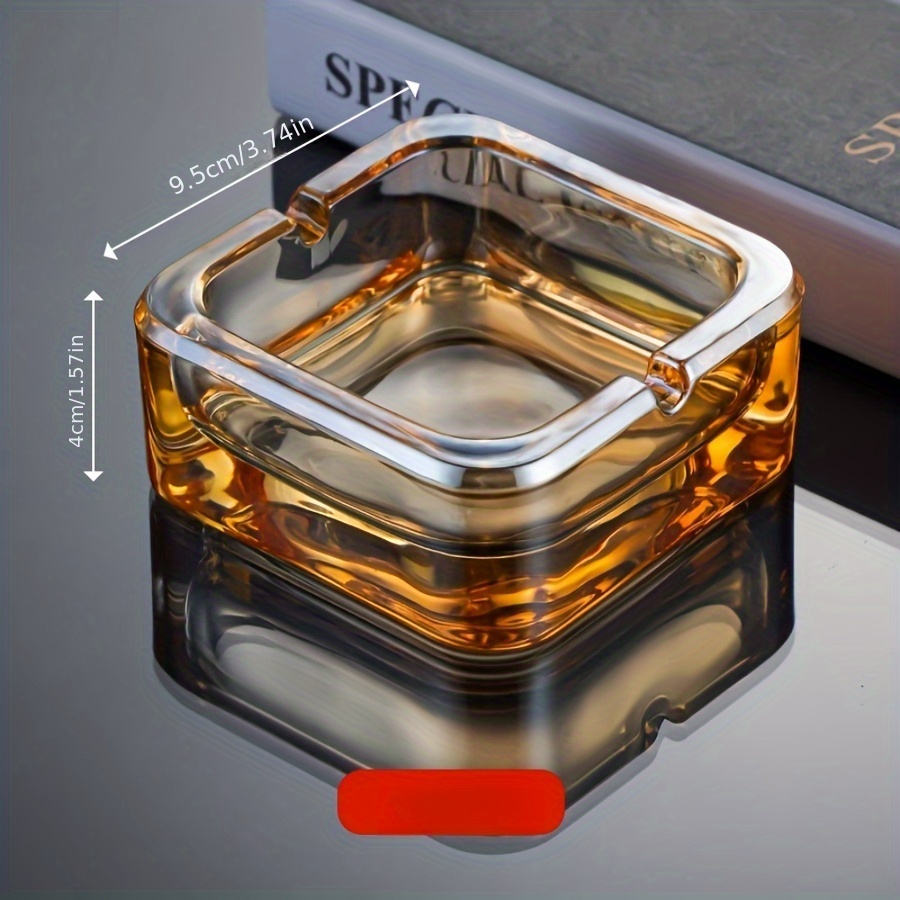 1pc simple and stylish glass ashtray household decorative astray ashtrays for home hotel bar office fancy gift for men women household gadgets christmas gifts christmas supplies christmas decoration details 4