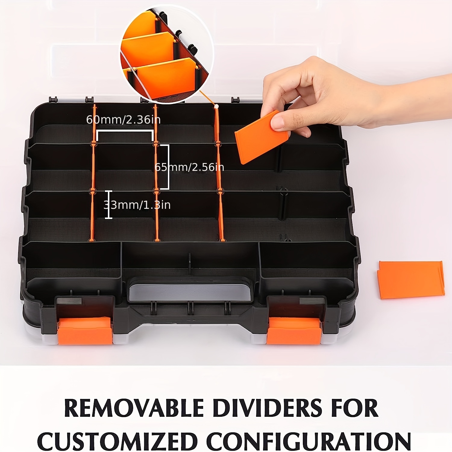 1pc Double Side Tool Box Organizer Hardware Storage Box Portable Small  Parts Organizer With Removable Plastic Dividers For Screws Nuts Nails Bolts, High-quality & Affordable
