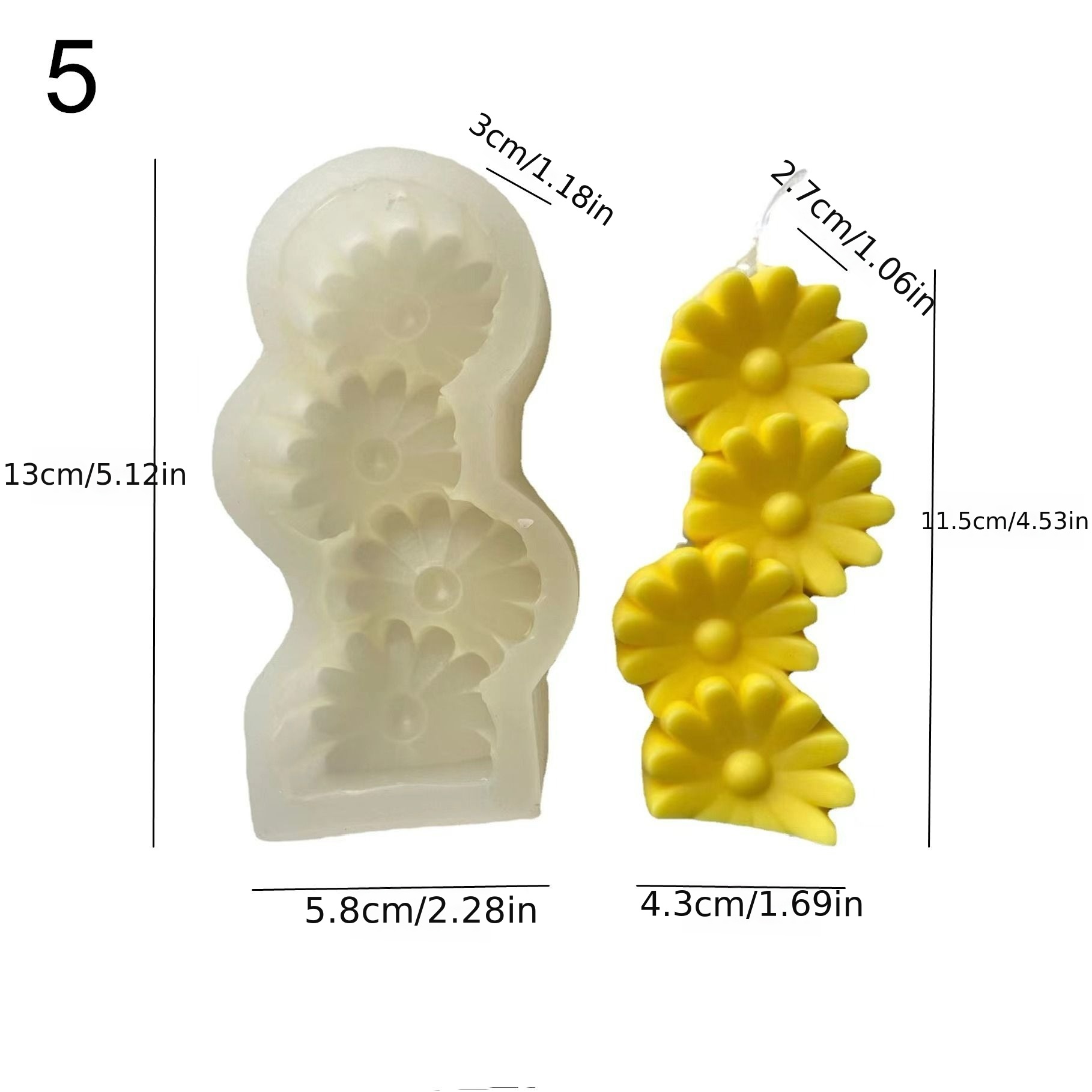 1pc Valentine's Day Double-handed Silicone Candle Mold Home Relief Heart  Soap Mold Expanding Aroma Gypsum Ornaments