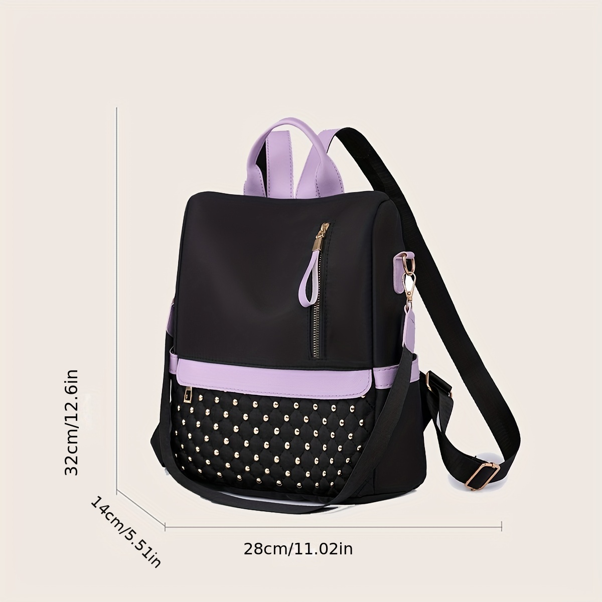 Fashion Rhinestone Backpack Purse, Women's Two-way Shoulder Bag, Casual  Travel Schoolbag With Shoulder Strap - Temu