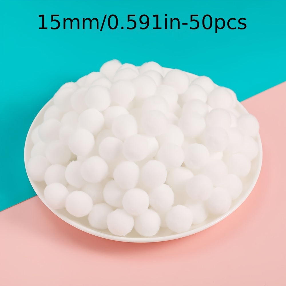 TEMU 50 Stück 10/15 mm mehrfarbige weiche flauschige Bommeln Plüschbälle für DIY-Nähen, Feiertagsdekorationen Schmuckherstellungszubehör