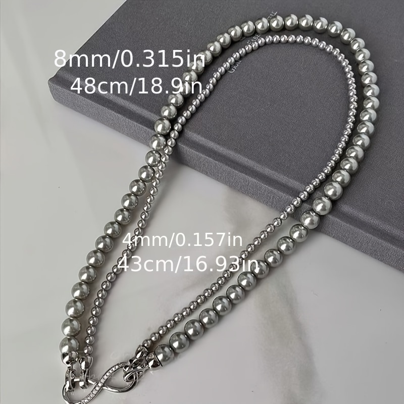 Double Tier Pearl Necklace with Adjustable Clasp