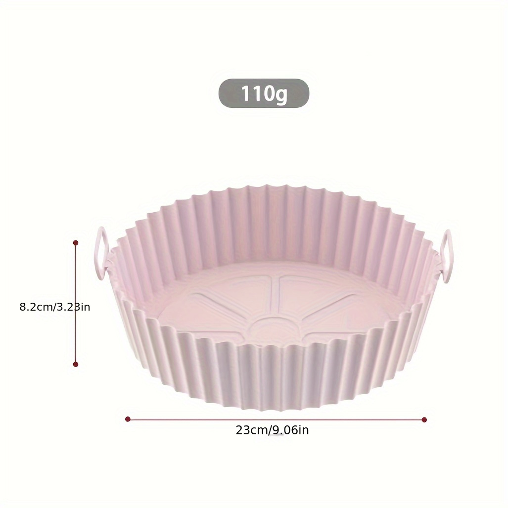 food grade silicone air fryer bakeware non stick round oven safe tray for healthier cooking