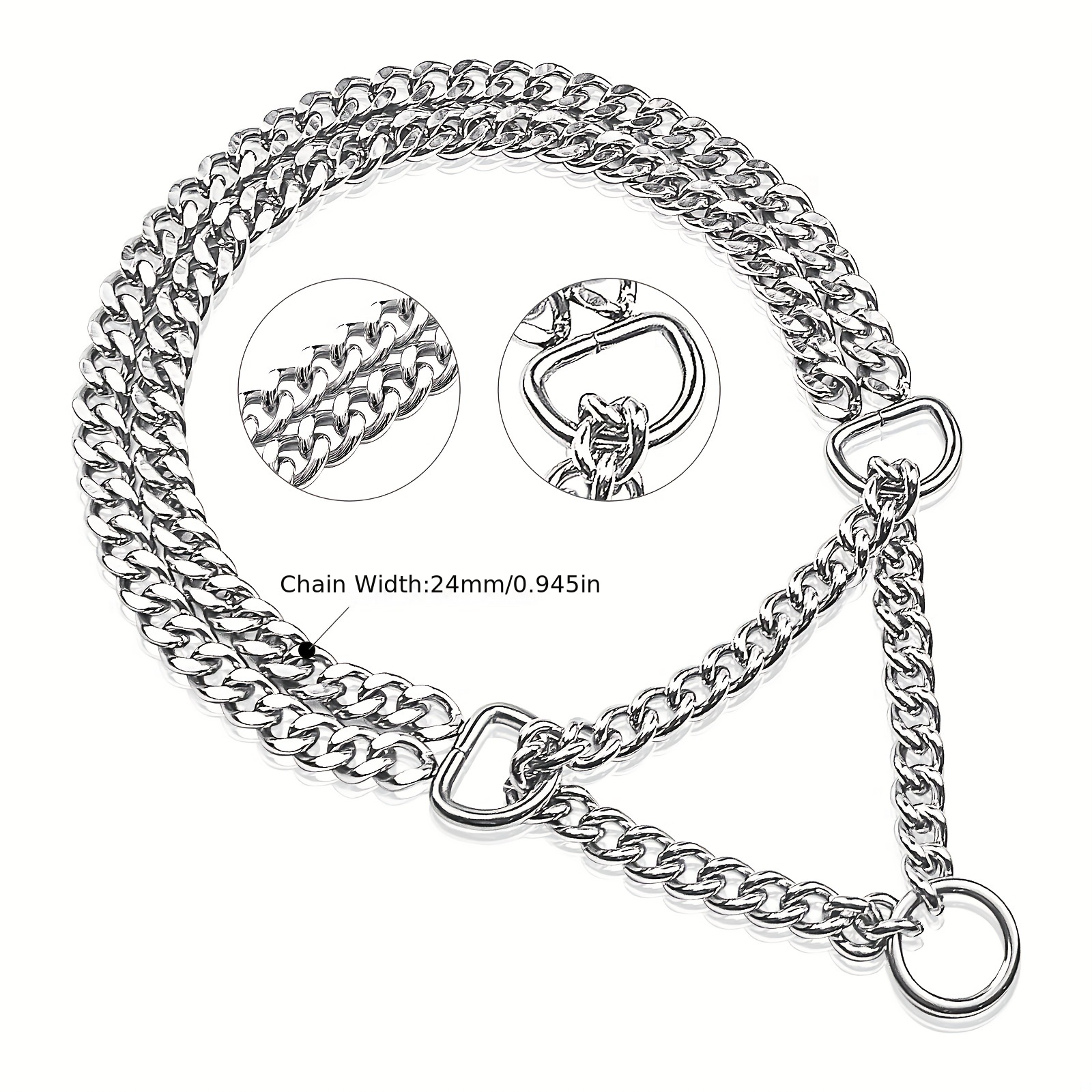 Stainless Steel Dog Chain Collar Dog Collar Adjustable - Temu Canada