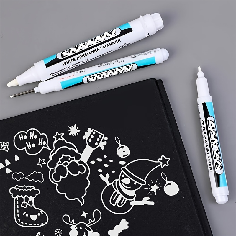 Haile-rotulador permanente blanco impermeable, bolígrafo de Gel para  dibujar Graffiti, arte DIY, cuaderno, escritura, artesanía