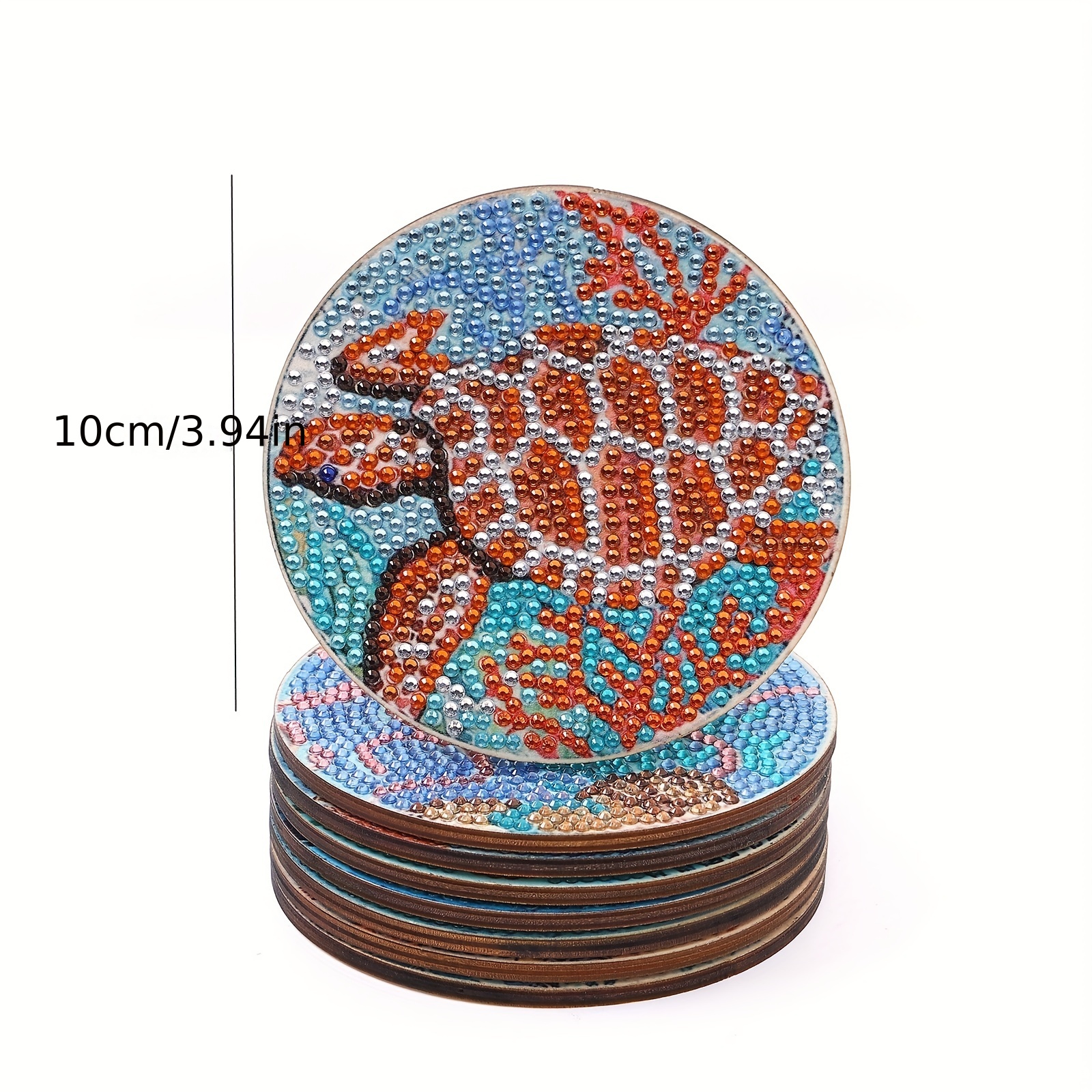 8pcs Artificial Diamond Painting Coasters Kit With Holder - Colorful Tree  Artificial Diamond Dot Art Coasters For Adults Beginners, DIY Art And Crafts