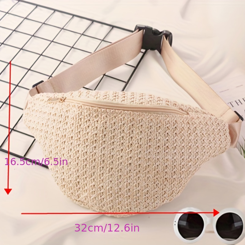 Summer Woven Mini Waist Bag Straw Woven Bag