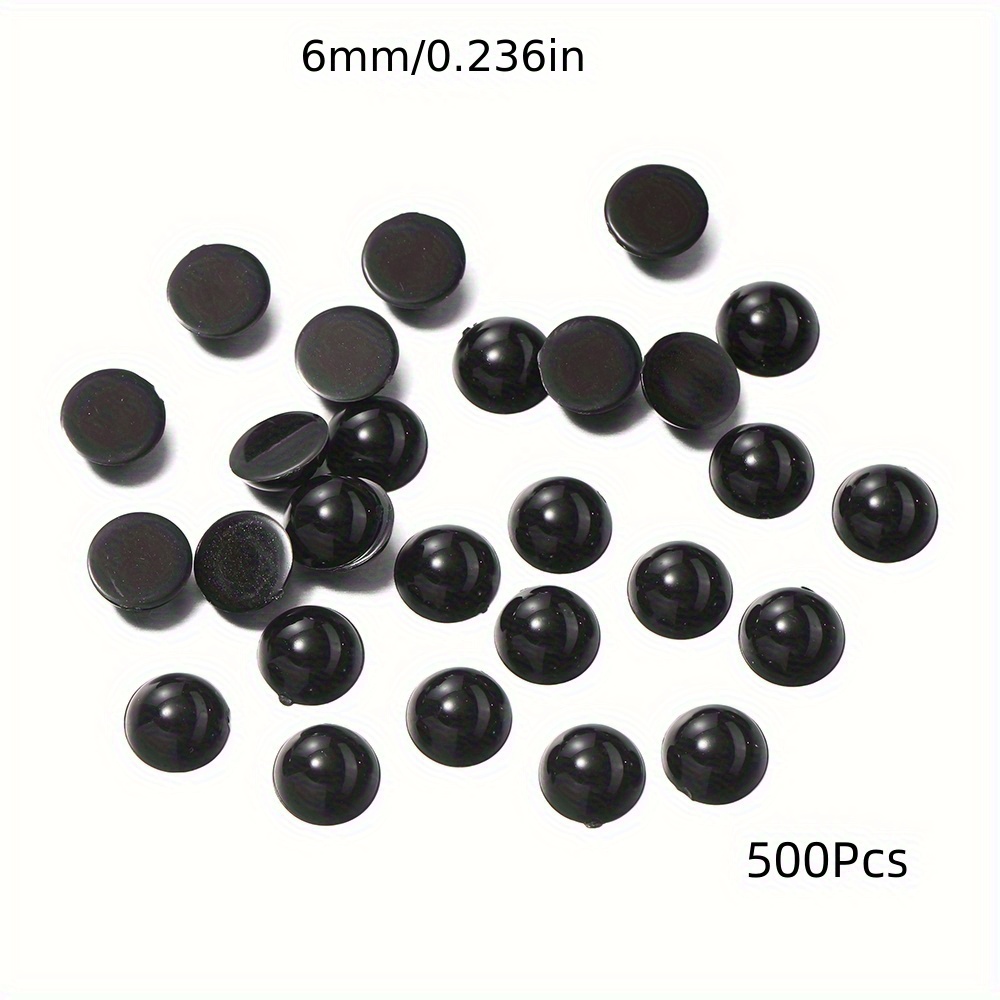 TEMU 2D Plat - 300/500/1000pcs Perles Plates Demi-Rondes 3-8Mm Dos Plat Perles Lustrées Cabochons Libres pour Artisanat Bracelets Décorations de