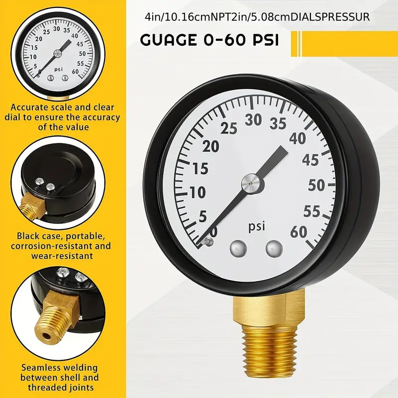 1pc/2pcs Pool Filter Pressure Gauge 2 Zoll Zifferblatt 0 60 - Temu Germany