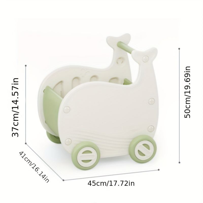 Bac de rangement chariot pour enfant (blanc - jouets)