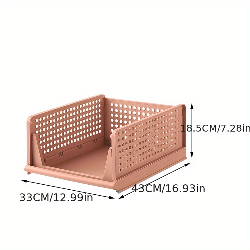 Foldable Stackable Plastic Storage Basket - Organize Your Closet, Drawer,  Bathroom, And Office With Ease - Temu