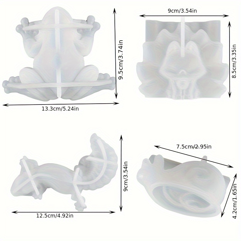 E-shop [Harzform] 4er-Set Tier Harzgussformen - Silikon Bastelformen für Echse, , Schnecke, Neun Schwänze Fuchs - für Harz Kunst, Kerzenherstellung,
