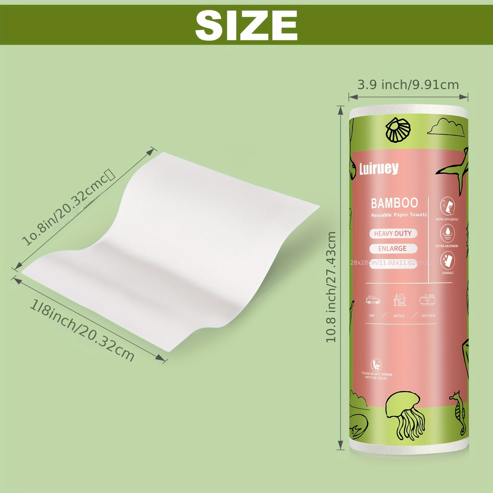 Bamboo Heavy Duty Washable Paper Towels