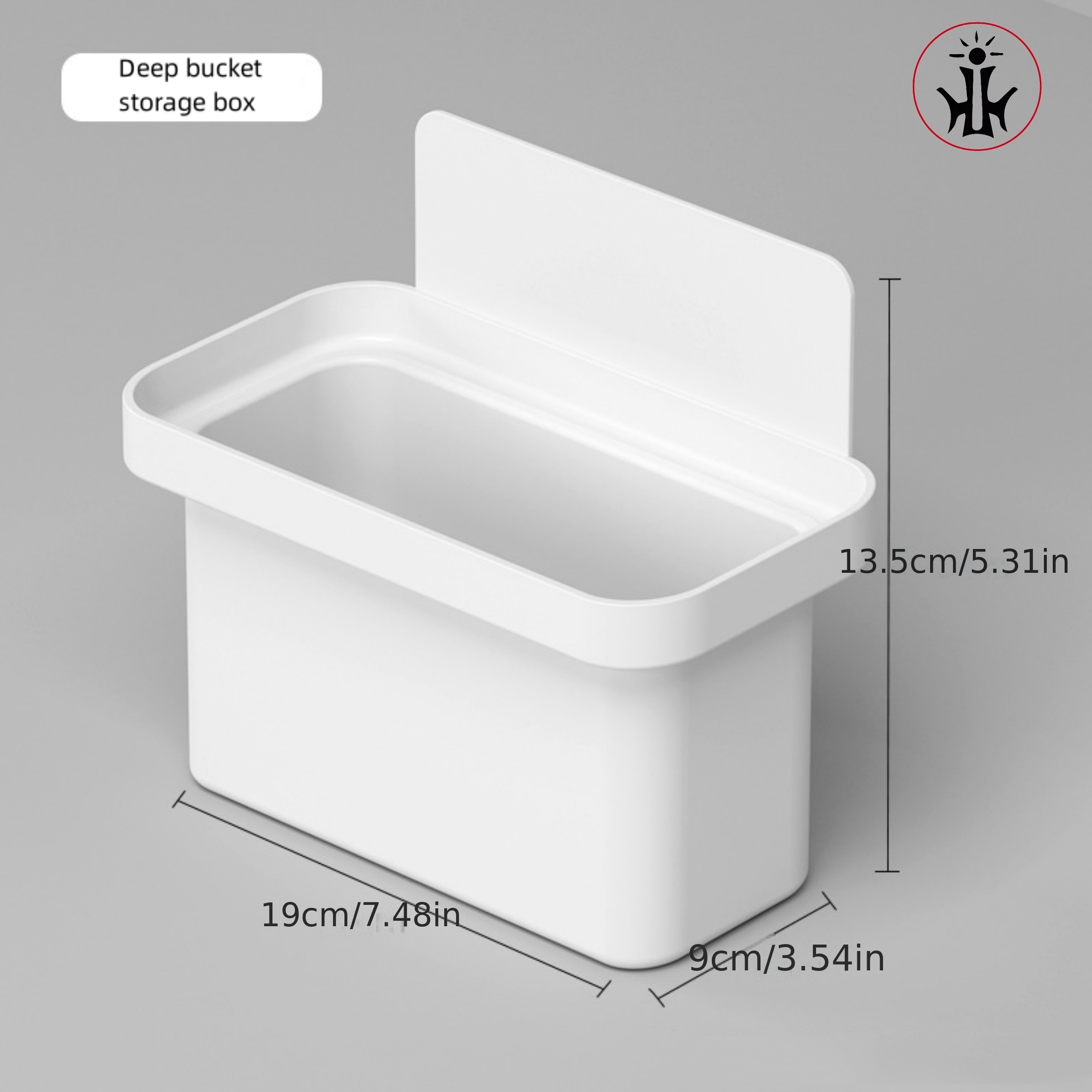 1pc Simple White Storage Holder, Plastic White Punch Free Storage