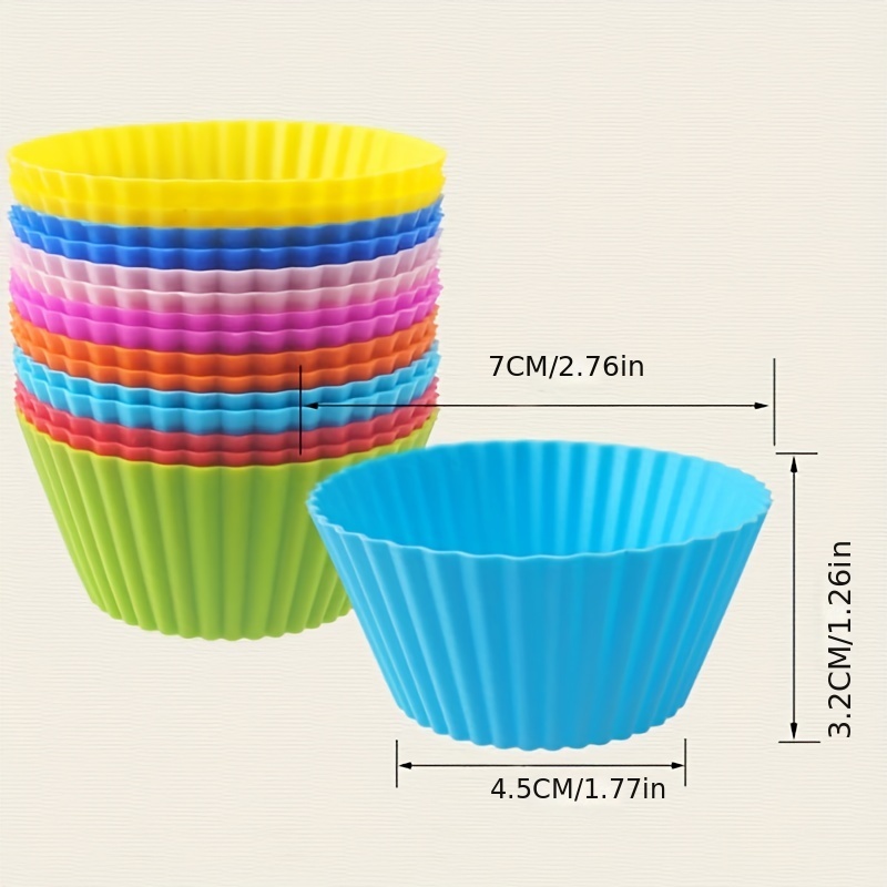 Silicone Muffin Baking Cake Cups Large Round Cupcake Liners - Temu