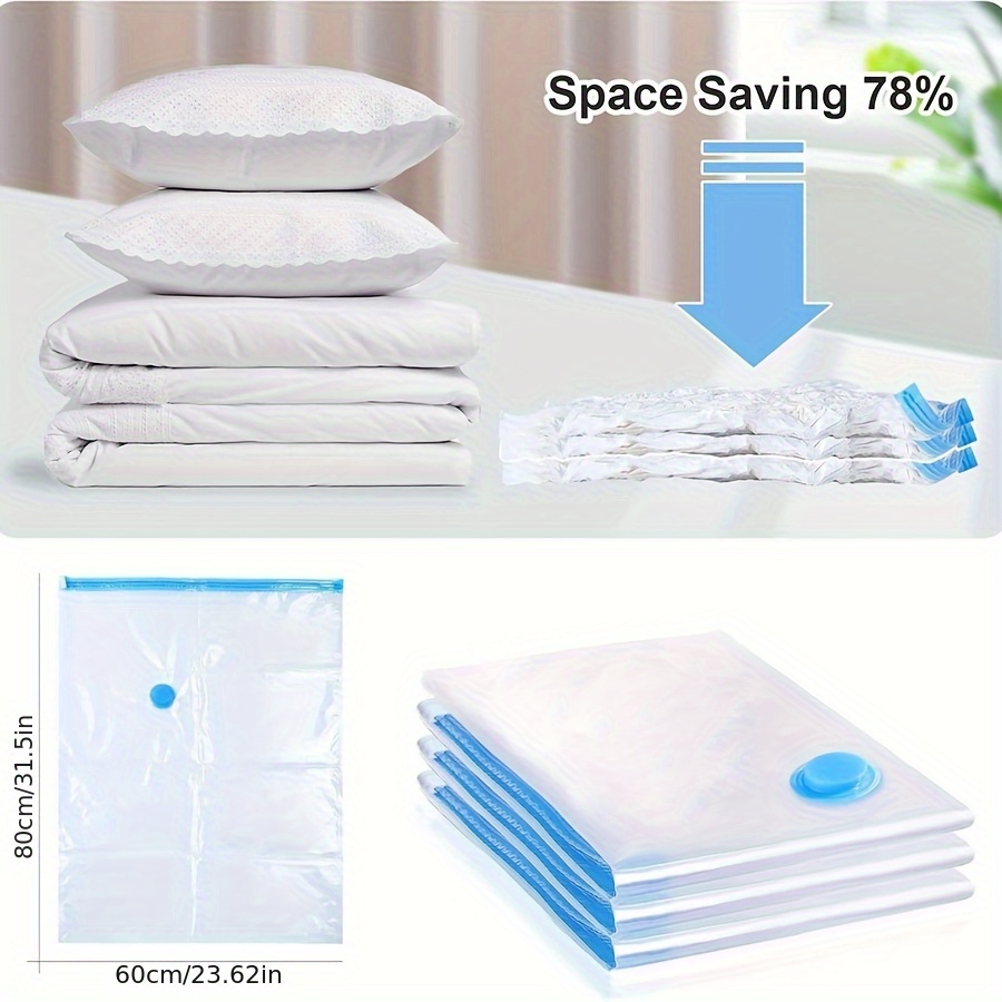 3pcs Vacuum Storage Bag Set (60 X 80 Cm) Reusable Storage Bags, Suitable For Clothes, Bedding, Towels, Down Comforters