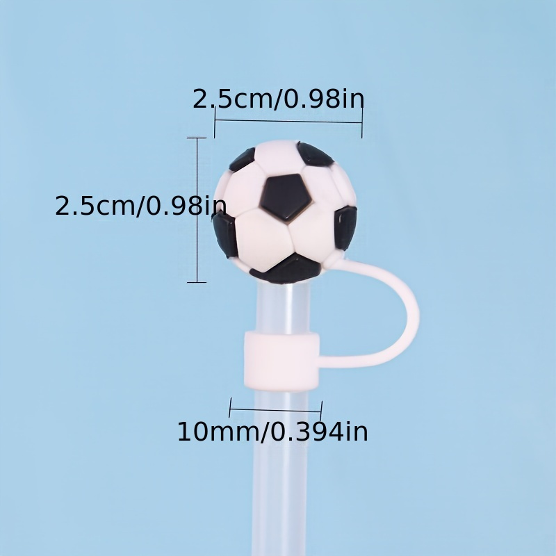 Straw Tips Cover Reusable Straw Toppers Sports Ball Silicone - Temu