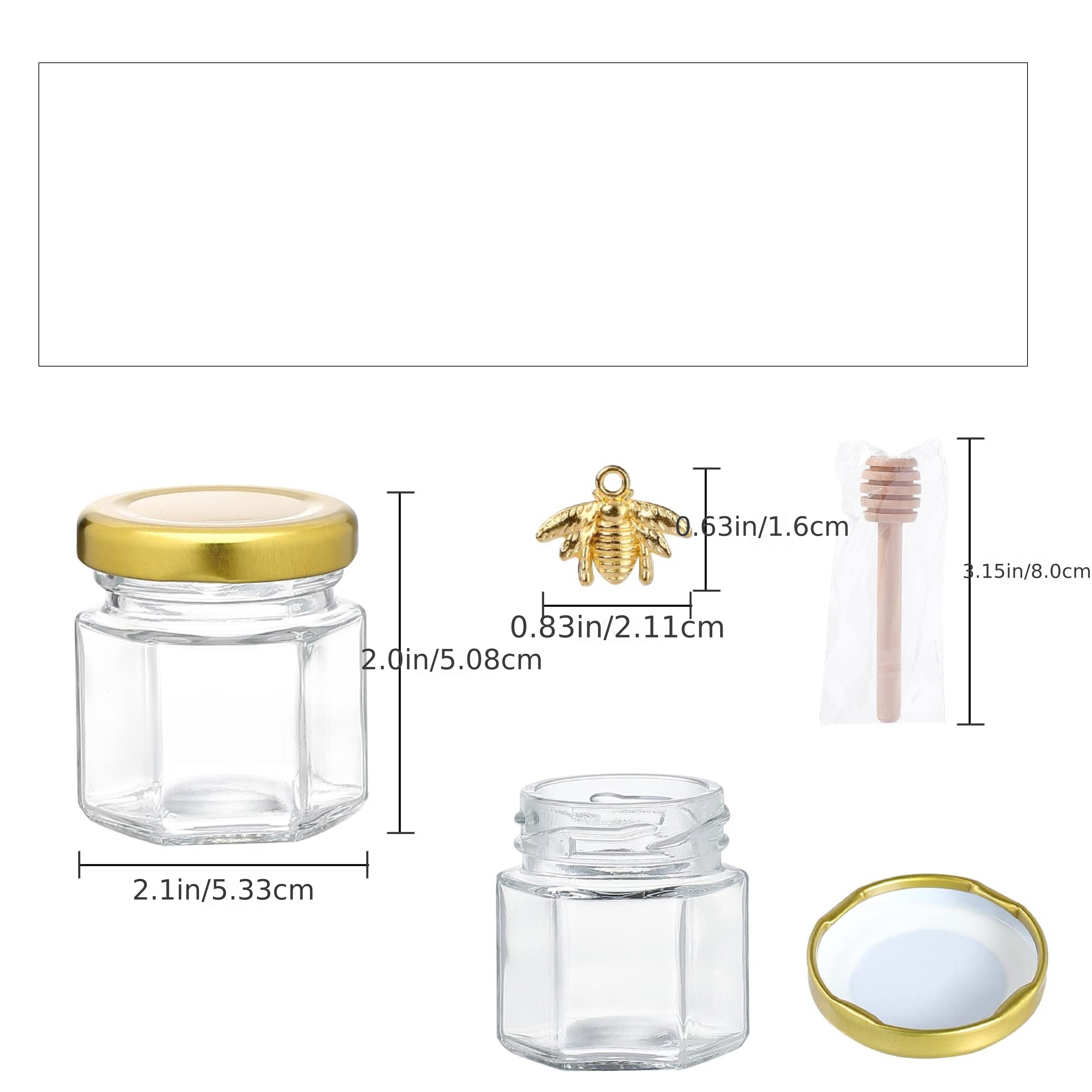 Hexagon Glass Jars 3oz Premium Food-grade. Mini Jars With Lids For