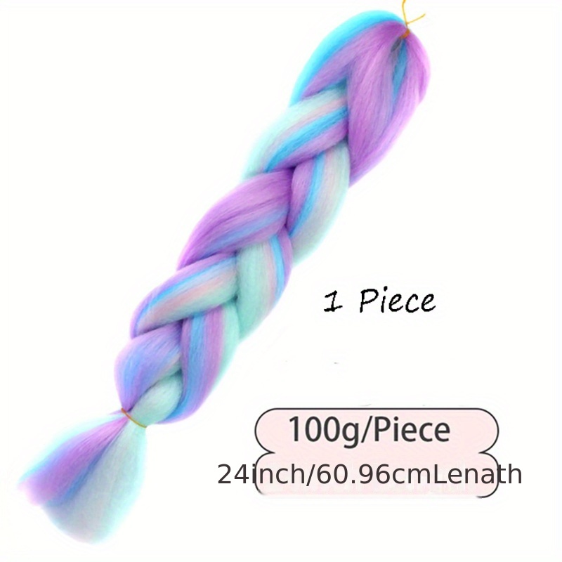 E-shop Neue Fanshion 24" Synthetische Jumbo-Zopf-Haarverlängerung Afrikanischer Flechtaufsatz für Twist-Box-Dreadlock-Zöpfe, Mischung Ombre-Bonbonfarbe