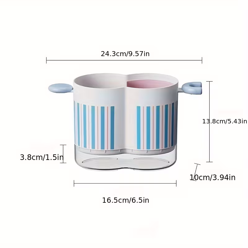 dopamine dual compartment chopstick holder drainage utensil stand countertop spoon and fork organizer with storage box Product details 2