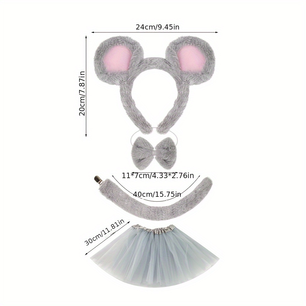 New Halloween, Thanksgiving, Christmas, Carnival, Easter Mouse Costume Accessory Set, Themed Party, Holiday Mouse Costume Accessories, Mouse Lady Costume Accessory Set