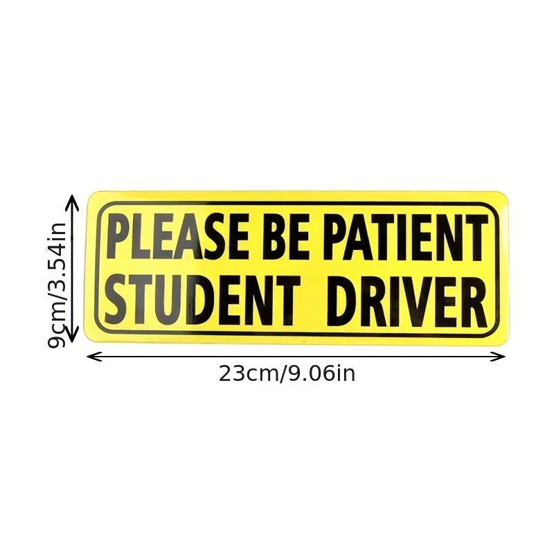 3pcs Student Driver Magnet For Car, New Drivers Sticker Safety  Warning,Magnetic Reflective Rookie Driver Bumper Sticker (Black)