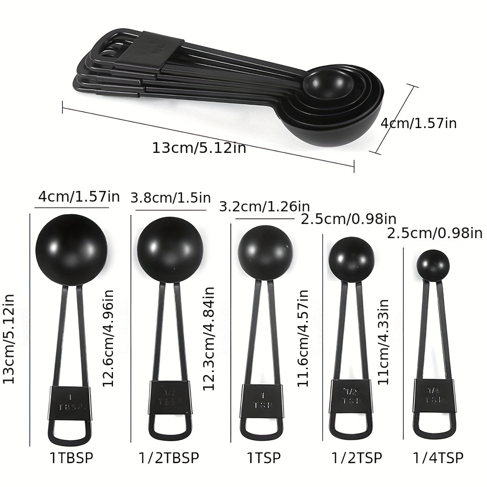 1pc Stainless Steel Measuring Spoons Set Black Baking - Temu