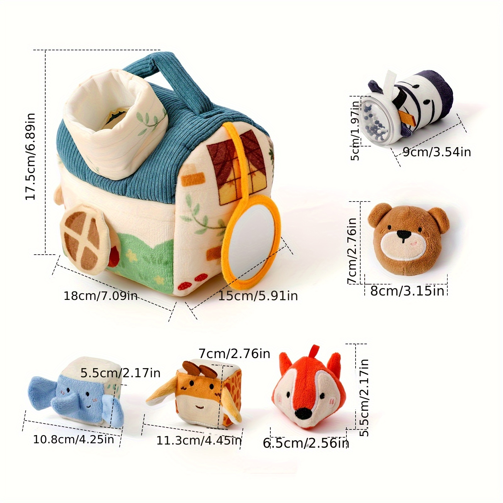 Image of Cartoon House-shaped Children's Stacking Toy, Visual And Tactile, Color Recognition, Animal Toy, Multiple Play For Parent-child , Infant And Toddler Soothing Toy, Christmas, Halloween, Birthday Gift