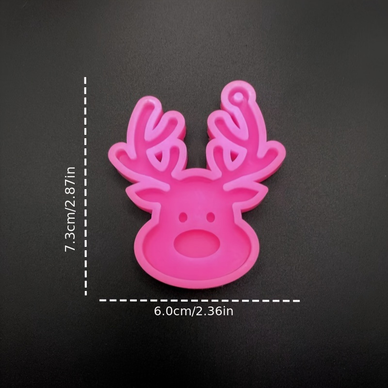 Christmas Deer Keychain Silicone Mold Deer Crystal Epoxy Mold Resin Crafts Deer Head Epoxy Resin Mold