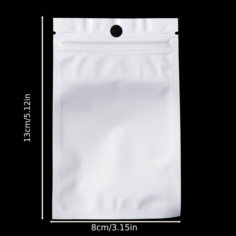 Image of 30/50/l00pcs White Jewelry Bags Opp Packing Zip Pouch For Jewelry Display Storage Small Bead Earring Packaging Supplies