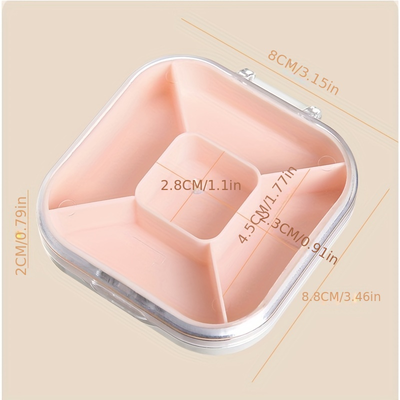 4 Grids Portable Sealed Medicine Box Sealed Pillbox Pill Sub Packing Mini  Case Small Jewelry Storage Bin for Home Kids Adults