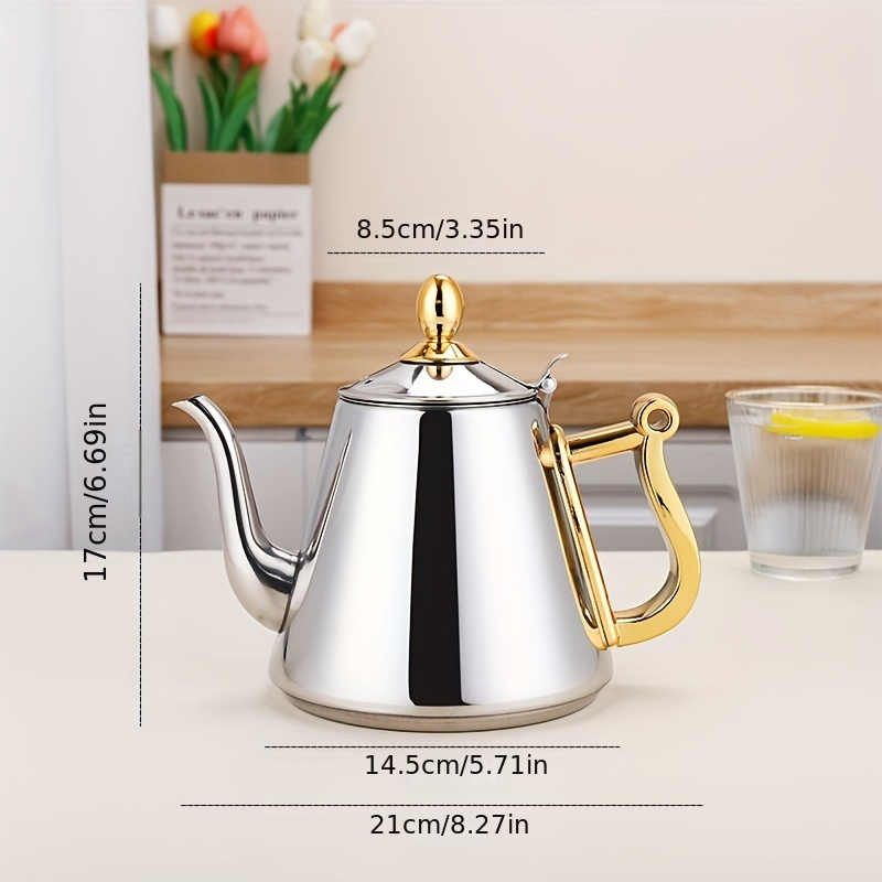 Thickened Stainless Steel Teapot Flower Tea Pot With Filter - Temu