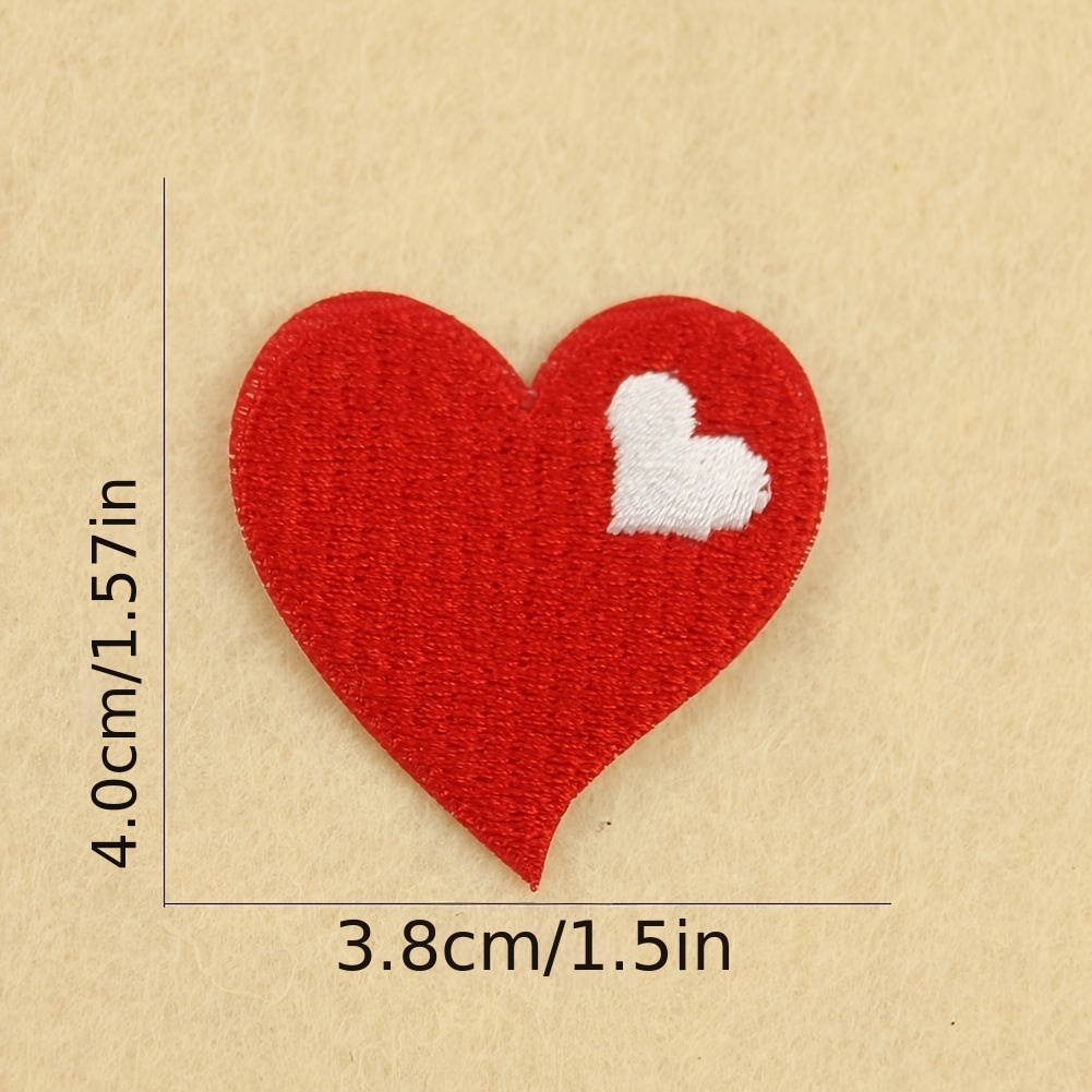 Red Hearts Patches Fabric Badge Embroidery Applique Iron On - Temu