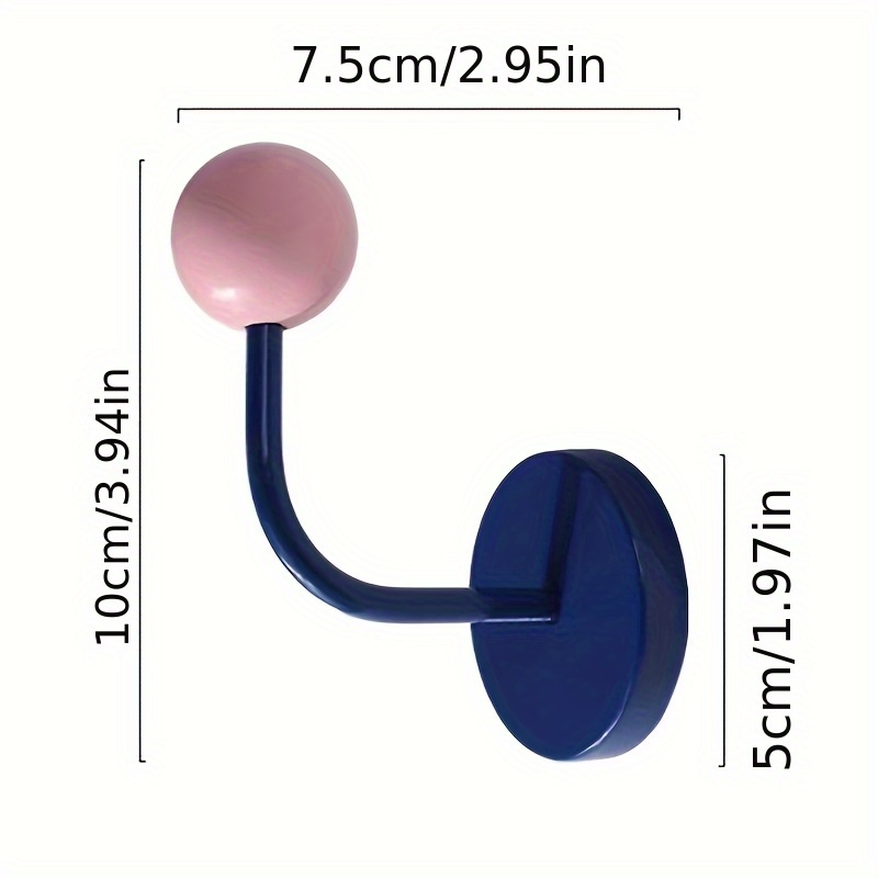 Image of A Colorful Creative Magnetic Adhesive Hook, No-drill Magnetic Hook For Kitchen, Bathroom, Entry Door, Refrigerator, Strong And Traceless Decorative Hook, Utility Hooks