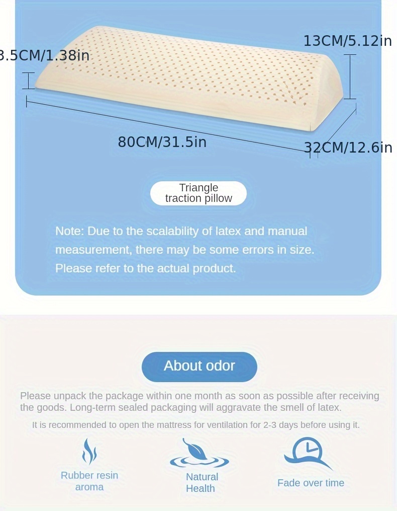 Natural Latex Wedge Shaped Pillows Sleeping Relaxing Feet Temu