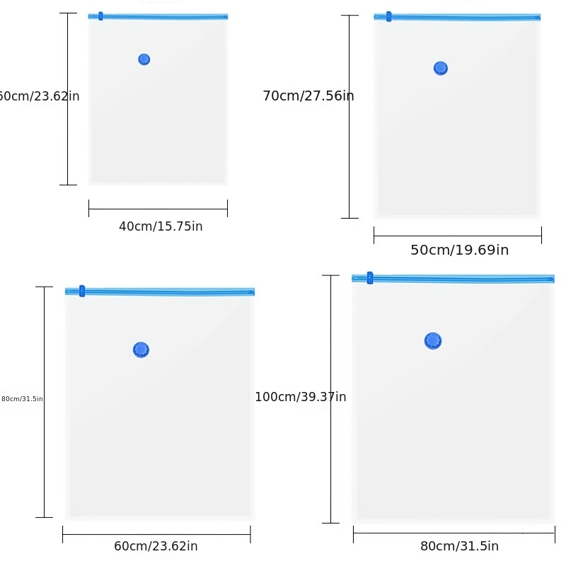 Space-saving Vacuum Storage Bags With Valve And Pump - Transparent