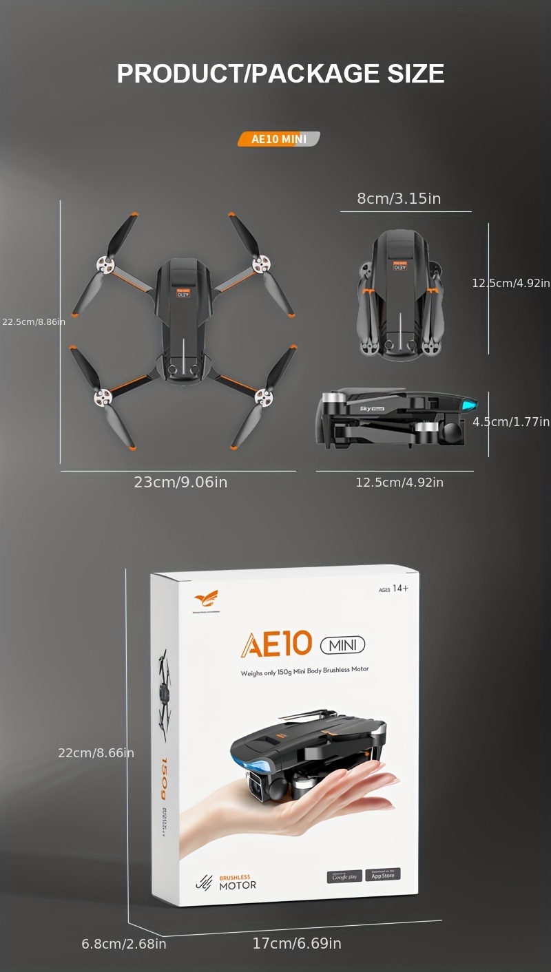 Ae10 Mini Drone Professionnel De Grade 5g Brushless Moteur - Temu France