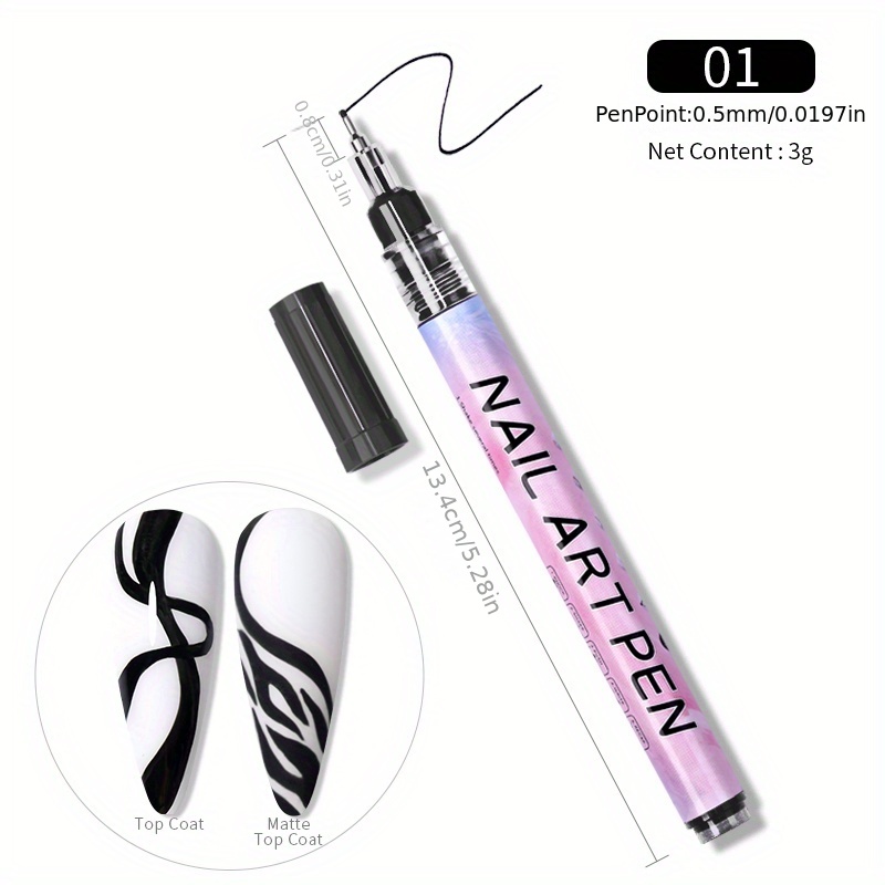 12 Colors Diy Nail Art Pens Water-based Ink, Maintain Long-lasting